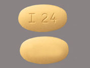 Glyburide-Metformin Hcl: This is a Tablet imprinted with I 24 on the front, nothing on the back.