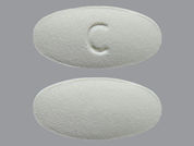 All Day Allergy: This is a Tablet imprinted with C on the front, nothing on the back.