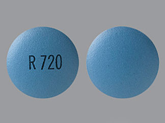 This is a Tablet Er 24 Hr imprinted with R720 on the front, nothing on the back.