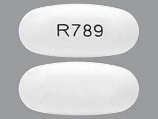 This is a Tablet imprinted with R789 on the front, nothing on the back.