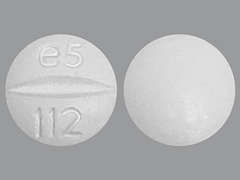 This is a Tablet imprinted with e5  112 on the front, nothing on the back.
