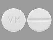 Methimazole: This is a white round Tablet imprinted with VM on the front, nothing on the back, and is manufactured by AIPING PHARMACE.