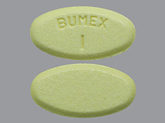 This is a Tablet imprinted with BUMEX  1 on the front, nothing on the back.