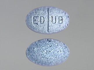 This is a Tablet imprinted with ED UB on the front, nothing on the back.