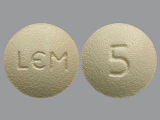 This is a Tablet imprinted with 5 on the front, LEM on the back.