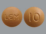 Dayvigo: This is a orange round Tablet imprinted with 10 on the front, LEM on the back, and is manufactured by EISAI INC..