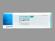 Ovidrel: This is a Syringe imprinted with nothing on the front, nothing on the back.