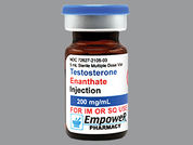 Testosterone Enanthate: This is a Vial imprinted with nothing on the front, nothing on the back.