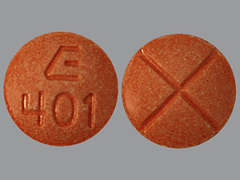 This is a dark orange round Tablet imprinted with logo and 401 on the front, nothing on the back, and is manufactured by SANDOZ.