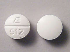 Esto es un Tableta blanco redondo imprimido con E  512 en la parte delantera, nada en la parte posterior, y es fabricado por EPIC PHARMA LLC.