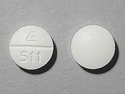 Quinidine Sulfate: This is a Tablet imprinted with E  511 on the front, nothing on the back.