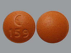This is a Tablet imprinted with logo and 159 on the front, nothing on the back.