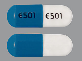This is a Capsule imprinted with E501 on the front, E501 on the back.