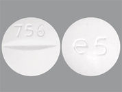 Phenobarbital: This is a Tablet imprinted with 756 on the front, e5 on the back.