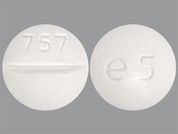 Phenobarbital: This is a Tablet imprinted with 757 on the front, e5 on the back.