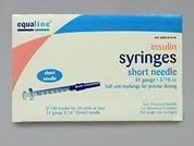 Insulin Syringe: Esto es un Jeringa Empty Disposable imprimido con nada en la parte delantera, nada en la parte posterior, y es fabricado por None.