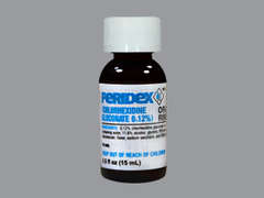 This is a blue Mouthwash imprinted with nothing on the front, nothing on the back, and is manufactured by 3M ESPE DENTAL.