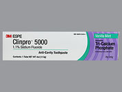 Clinpro 5000: This is a Paste imprinted with nothing on the front, nothing on the back.
