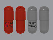 Cometriq: Esto es un Cápsula imprimido con XL184  80 mg or XL184  20 mg en la parte delantera, nada en la parte posterior, y es fabricado por None.
