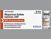 Magnesium Sulfate: Esto es un Vial imprimido con nada en la parte delantera, nada en la parte posterior, y es fabricado por None.