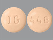 Lisinopril-Hctz: This is a Tablet imprinted with IG on the front, 448 on the back.