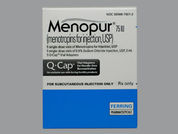 Menopur: This is a Vial imprinted with nothing on the front, nothing on the back.