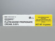 Fluticasone Propionate: This is a Cream imprinted with nothing on the front, nothing on the back.