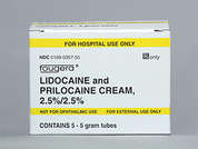 Lidocaine-Prilocaine: This is a white Cream imprinted with nothing on the front, nothing on the back, and is manufactured by FOUGERA/SANDOZ.