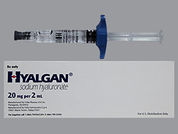 Hyalgan: This is a Syringe imprinted with nothing on the front, nothing on the back.