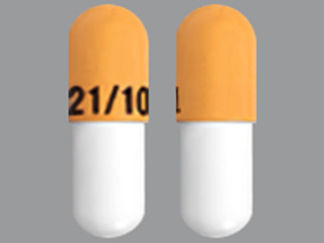 This is a Capsule Sprinkle Er 24 Hr imprinted with FL 21/10 on the front, nothing on the back.