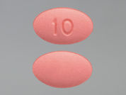 Vilazodone Hcl: This is a Tablet imprinted with 10 on the front, nothing on the back.