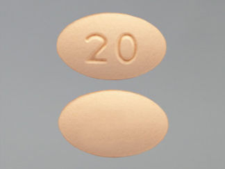 This is a Tablet imprinted with 20 on the front, nothing on the back.