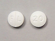 Lexapro: This is a Tablet imprinted with F  L on the front, 20 on the back.