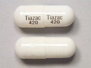 Tiazac: Esto es un Cápsula Er 24hr imprimido con Tiazac  420 en la parte delantera, Tiazac  420 en la parte posterior, y es fabricado por None.