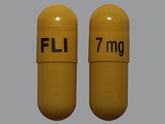 This is a Capsule Sprinkle Er 24 Hr imprinted with FLI 7 mg on the front, nothing on the back.