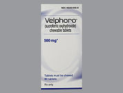 Velphoro: This is a Tablet Chewable imprinted with PA 500 on the front, nothing on the back.
