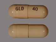 Doxycycline Ir-Dr: This is a Capsule Immediate D Release Biphase imprinted with GLD on the front, 40 on the back.