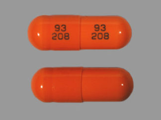 This is a Capsule imprinted with 93  208 on the front, 93  208 on the back.