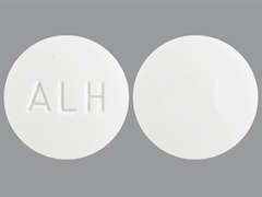 This is a white round Tablet imprinted with ALH on the front, nothing on the back, and is manufactured by AMNEAL PHARMACE.