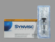 Synvisc: This is a Syringe imprinted with nothing on the front, nothing on the back.