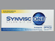 Synvisc-One: This is a Syringe imprinted with nothing on the front, nothing on the back.