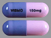 Erivedge: This is a Capsule imprinted with VISMO on the front, 150mg on the back.