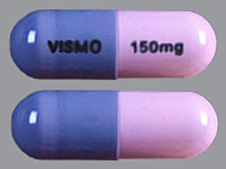 This is a Capsule imprinted with VISMO on the front, 150mg on the back.