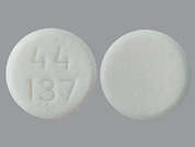 Gas Relief: This is a white round Tablet Chewable imprinted with 44  137 on the front, nothing on the back, and is manufactured by NORTHEAST PHARM.