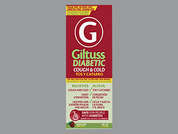 Giltuss Diabetic: This is a clear Liquid imprinted with nothing on the front, nothing on the back, and is manufactured by GIL PHARM.