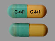 Dantrolene Sodium: This is a light green oblong Capsule imprinted with G441 on the front, G441 on the back, and is manufactured by AHP.