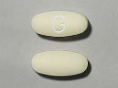 This is a off-white oval Tablet imprinted with G on the front, nothing on the back, and is manufactured by AMNEAL PHARMACE.