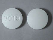 Chloroquine Phosphate: This is a white round Tablet imprinted with 7010 on the front, nothing on the back, and is manufactured by AMNEAL PHARMACE.