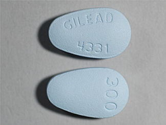 This is a Tablet imprinted with GILEAD  4331 on the front, 300 on the back.