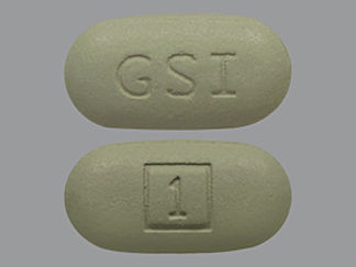 This is a Tablet imprinted with GSI on the front, 1 on the back.